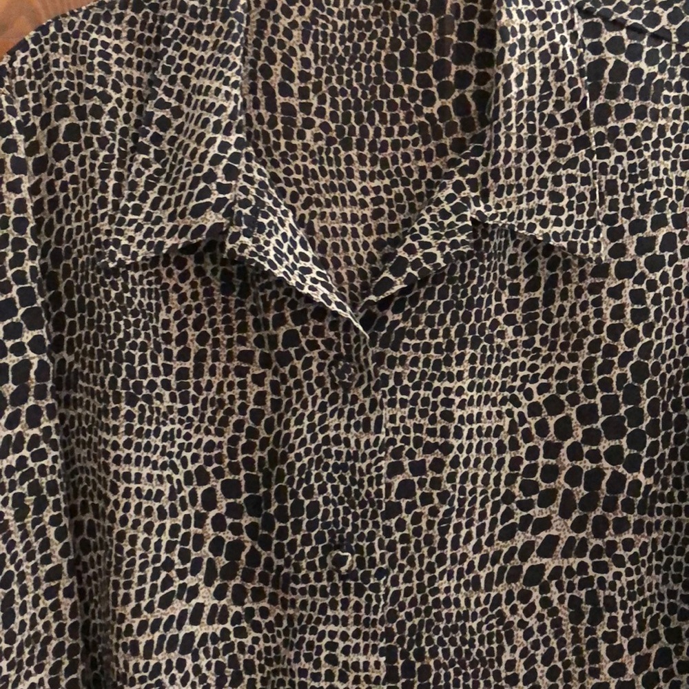 Leopard long sleeve tunic blouse SZ L